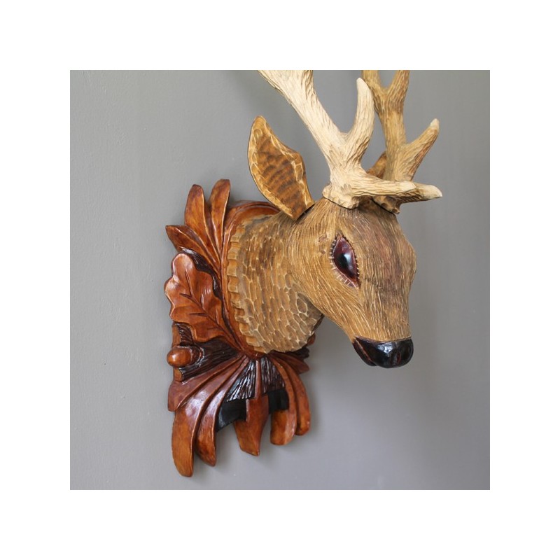 Toppa In Rovere Per Cranio Di Capriolo - 23x15 Cm, Colore Scuro, Per Trofei Di Caccia - Foto 6