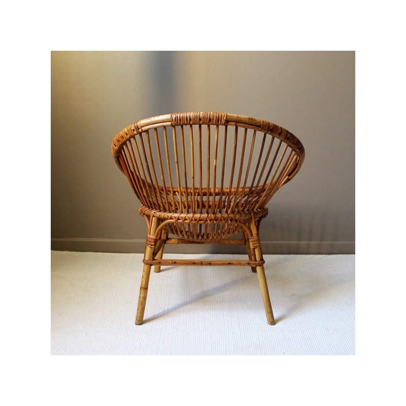 Fauteuil enfant vintage en rotin | Atelier du petit parc